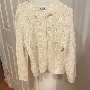 vintage Cream Cable Knit Cardigan